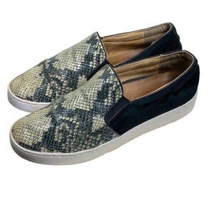 Vionic Demetra Loafers Shoes Flats Slip On Sz 8 Snakeskin Suede Black Comfort